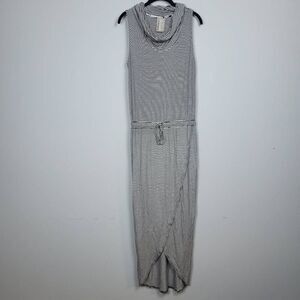 Anthropologie Dolan Womens Medium Cowl Neck Wrap Maxi Dress Stripe Sleeveless